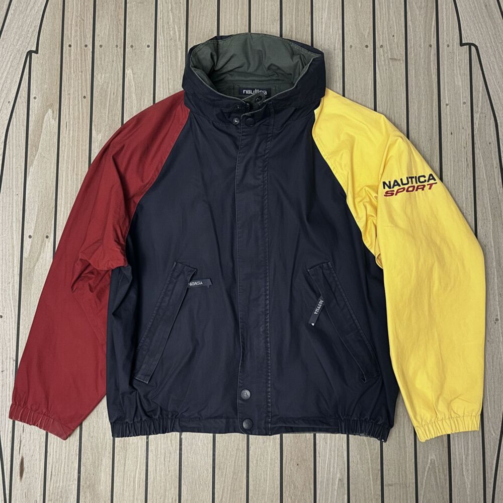 Vintage Nautica Sport Reversible Colorblock Sailing Jacket Large